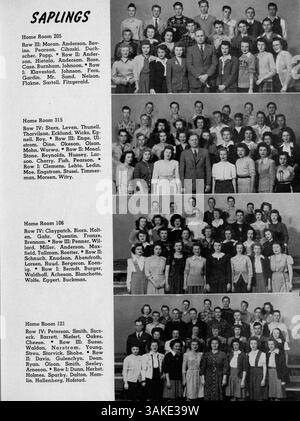 Diese Ausgabe 1945 des Rednerjahrbuchs der Patrick Henry High School zeigt Schülerleistungen, Schulveranstaltungen, Leichtathletik und Clubs aus dem akademischen Jahr 1944-1945. Stockfoto