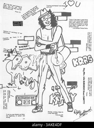 Die Ausgabe 1986 des Polaris Jahrbuchs der North High School zeigt Highlights aus dem Schuljahr 1985-1986, darunter Schülerleistungen, Sport und außerschulische Veranstaltungen. Stockfoto