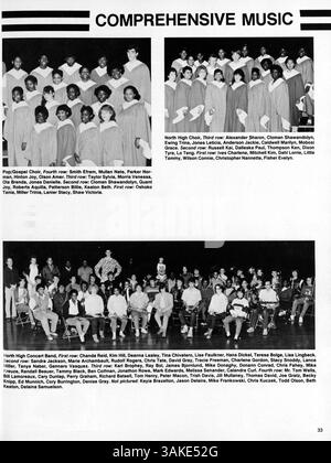 Diese Ausgabe von Polaris, The North High Jahrbuch, 1986 zeigt Schüler, Lehrer, Leichtathletik, Clubs, und wichtige Ereignisse aus dem Schuljahr 1985-1986. Stockfoto