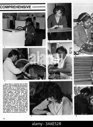 Diese Ausgabe 1986 des Polaris Jahrbuchs von North High beleuchtet die Schüler, Lehrer, Sport, Vereine und Aktivitäten des Schuljahres 1985-1986. Stockfoto
