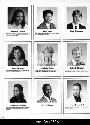 Das Polaris Jahrbuch 1988 der North High School beleuchtet die Veranstaltungen, das Schülerleben, die Leichtathletik und die Lehrkräfte des Schuljahres 1987-1988. Stockfoto