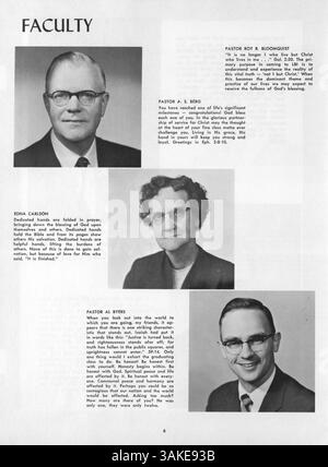 Die Ausgabe 1957 des Reflector Jahrbuchs des Lutherischen Bibelinstituts beleuchtet wichtige Momente und Einzelpersonen aus dem Schuljahr 1956-1957. Stockfoto