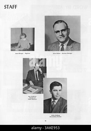 Das Jahrbuch des Lutherischen Bibelinstituts 1957, The Reflector, zeigt die Teilnahme von Studenten und Dozenten an Veranstaltungen aus dem akademischen Jahr 1956-1957. Stockfoto