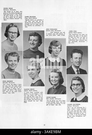 Das Jahrbuch des Lutherischen Bibelinstituts 1957, The Reflector, dokumentiert Studenten, Lehrer und Schlüsselveranstaltungen aus dem akademischen Jahr 1956-1957. Stockfoto