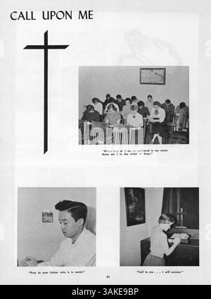 Das Jahrbuch des Lutherischen Bibelinstituts 1957, The Reflector, zeigt Studentenporträts, Lehrkräfte und Veranstaltungen aus dem akademischen Jahr 1956-1957. Stockfoto