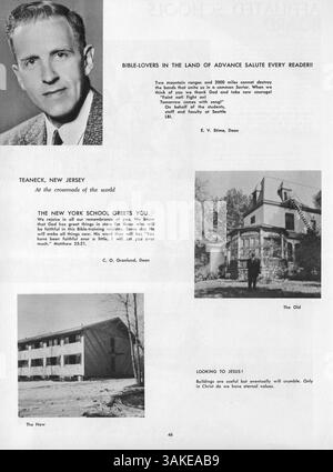 Das Jahrbuch des Lutherischen Bibelinstituts 1957, The Reflector, zeigt die Studierenden, die Fakultät und die wichtigsten Veranstaltungen des Jahres 1956-1957. Stockfoto