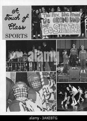 Das Jahrbuch „A Touch of Class“ der Orono High School für 1987 dokumentiert die Höhepunkte der Schüleraktivitäten, akademischen Leistungen, Vereine und sportlichen Veranstaltungen aus dem Schuljahr 1986-1987. Stockfoto