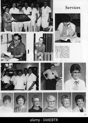 Dieses Jahrbuch der Orono High School 1987, „A Touch of Class“, spiegelt die akademischen und sportlichen Meilensteine, die Aktivitäten der Schüler und die Veranstaltungen des Schuljahres 1986-1987 wider. Stockfoto