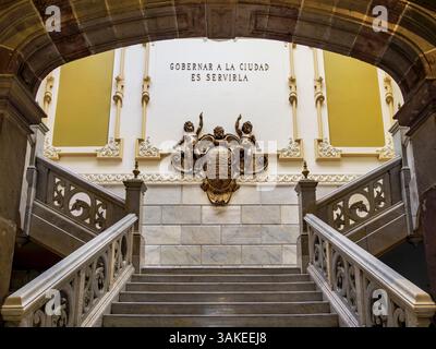 Rathaus, Innenraum, Stadt Puebla, Puebla State, Mexiko Stockfoto