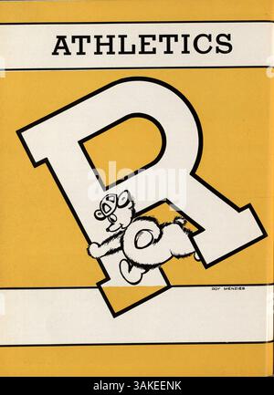 Das Sagamore Jahrbuch 1943 der Roosevelt High School behandelt die Schüler, Lehrkräfte, Leichtathletik, Vereine und Veranstaltungen des akademischen Jahres 1942-1943. Stockfoto