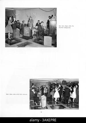 Das Breck Yearbook 1961 hebt die Beteiligung der Schülerschaft an verschiedenen Vereinen, Sportarten und akademischen Aktivitäten während des Schuljahres 1960-1961 hervor. Stockfoto