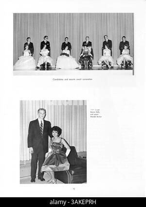 Das Mustang Yearbook 1961 zeigt wichtige Leistungen der Schüler, außerschulische Aktivitäten, Leichtathletik und Veranstaltungen aus dem akademischen Jahr 1960-1961 an der Breck School. Stockfoto