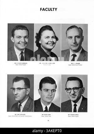 Das „Mustang“ Jahrbuch 1961 der Breck School zeigt Schülerporträts, Lehrkräfte, Leichtathletik, Clubs und Schulveranstaltungen des Schuljahres 1960-1961. Stockfoto