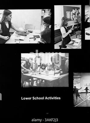 Dieses Jahrbuch Tatler 1973 vom Northrop Collegiate fängt wichtige Momente des akademischen Jahres 1972-1973 ein und konzentriert sich auf Aktivitäten der Studenten, Leichtathletik, Vereine und bemerkenswerte Veranstaltungen. Besondere Aufmerksamkeit gilt der afroamerikanischen Geschichte und den Beiträgen zur Schule. Stockfoto