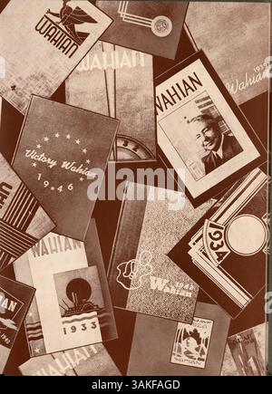 Das Washburn Yearbook 1948 mit dem Titel The Twenty-First Wahian zeigt die Aktivitäten und Erinnerungen von Schülern, Lehrern und Sportteams während des akademischen Jahres 1947-1948 an der Washburn High School. Stockfoto