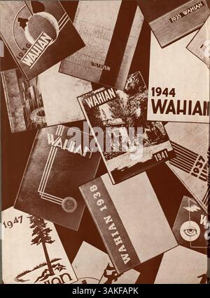 Das Washburn Yearbook 1948 mit dem Titel The Twenty-First Wahian bietet einen umfassenden Überblick über die Washburn High School Community während des Schuljahres 1947-1948 und hebt verschiedene Schülergruppen, Lehrer und außerschulische Aktivitäten hervor. Stockfoto