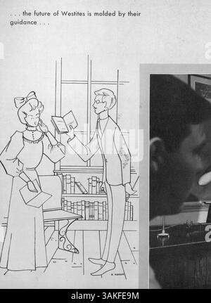 Die Ausgabe 1951 des Jahrbuchs „Hesperian“ der West High erfasst Schüler, Lehrer, Leichtathletik, Vereine und wichtige Ereignisse aus dem akademischen Jahr 1950-1951. Stockfoto