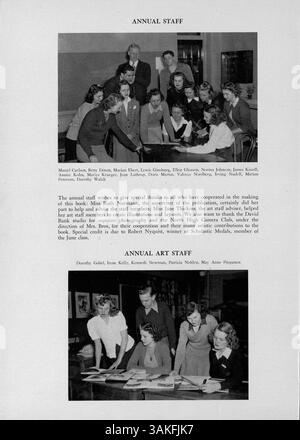 Das North High Yearbook für 1942 mit dem Titel Polaris enthält Fotografien und Aufzeichnungen von Schülern, Lehrkräften, außerschulischen Aktivitäten und bedeutenden historischen Momenten aus dem Schuljahr 1941-1942 mit afroamerikanischer Geschichte. Stockfoto