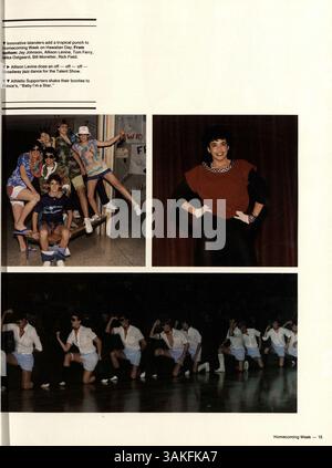 Das Jahrbuch der Robbinsdale Cooper High School von 1985, „Talons“, bietet einen detaillierten Einblick in die akademischen, sportlichen und außerschulischen Aktivitäten der Schüler und dokumentiert ihre Leistungen, Ereignisse und das allgemeine Schulumfeld von 1984 bis 1985. Stockfoto