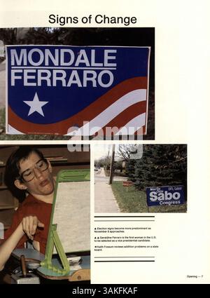 Das Robbinsdale Cooper High School Jahrbuch für 1985, Talons, beleuchtet das Schuljahr 1984-1985 durch Studenten-, Dozenten- und Veranstaltungsdokumentation mit Schwerpunkt auf Sport- und Schulvereinen. Stockfoto