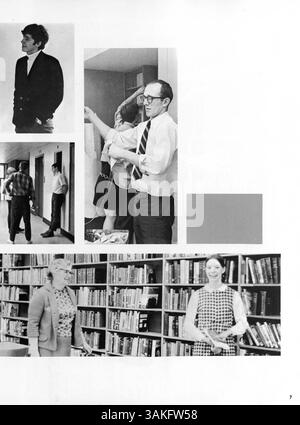 Das Jahrbuch der *University High* 1968, *Bisbila 68*, dokumentiert die Leistungen und Aktivitäten des Schuljahres 1967-1968, einschließlich Studenten, Dozenten, Vereine, Leichtathletik, und afroamerikanische Geschichte. Stockfoto