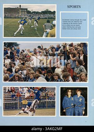 Dieses Jahrbuch erfasst die Schüler, Lehrkräfte, Leichtathletik und Veranstaltungen des Schuljahres 1978-1979 an der Edison High School. Stockfoto