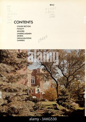 Das Blake Yearbook 1966 mit dem Titel Call O' Pan zeigt Studenten, Lehrkräfte, Vereine, Leichtathletik, und bemerkenswerte Ereignisse aus dem Schuljahr 1965-1966. Es enthält Porträts, Gruppenfotos und Highlights von verschiedenen Aktivitäten und Errungenschaften. Stockfoto