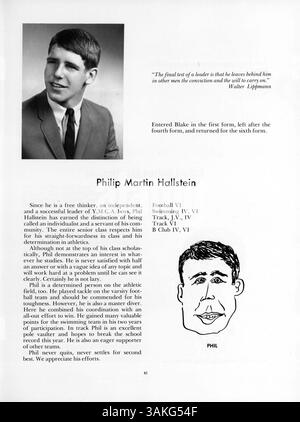 Die Ausgabe 1966 des Jahrbuchs „Call O' Pan“ der Blake High School dokumentiert die wichtigsten Momente des Schuljahres 1965-1966 und konzentriert sich auf Schüler, Lehrer, sportliche Veranstaltungen und soziale Aktivitäten. Stockfoto