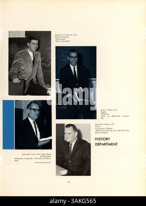 Das „Call O' Pan“ Jahrbuch von 1966 bietet einen detaillierten Einblick in das Schuljahr 1965-1966 der Blake School, einschließlich Informationen über Schüler, Lehrer, Sport und Schulaktivitäten. Stockfoto