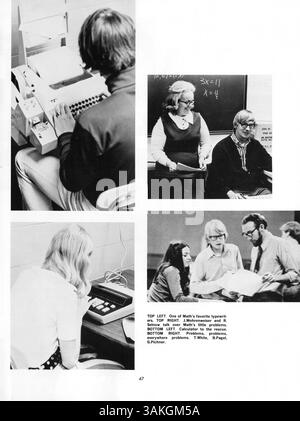 Die 1973 erschienene Ausgabe des Lindbergh High Yearbook mit dem Titel „Contrails „73“ erfasst die Schüler, Lehrer, Vereine, Leichtathletik und andere wichtige Ereignisse aus dem Schuljahr 1972-1973 an der Lindbergh High School. Stockfoto