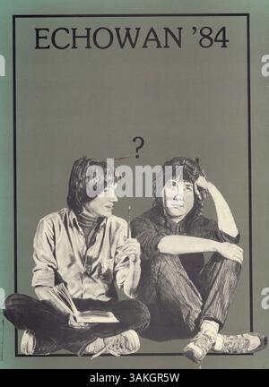 Die Ausgabe 1984 des Echowan Yearbook der St. Louis Park High School erfasst wichtige Ereignisse, Schülerleistungen, Schulaktivitäten und Leichtathletik während des akademischen Jahres 1983-1984. Stockfoto