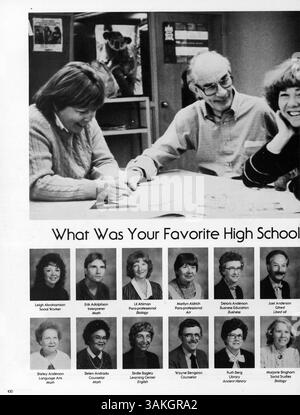 Das Echowan '84 Jahrbuch der St. Louis Park High School bietet eine visuelle Aufzeichnung des akademischen Jahres 1983-1984 und hebt die Teilnahme von Studenten und Dozenten an Sport, Clubs und Schulveranstaltungen hervor. Stockfoto