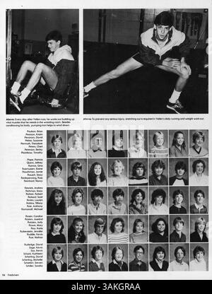 Das Echowan '84 Jahrbuch der St. Louis Park High School spiegelt die wesentlichen Aspekte des Schuljahres 1983-1984 wider, einschließlich der Leistungen der Schüler, der Beiträge der Fakultät und außerschulischer Aktivitäten. Stockfoto