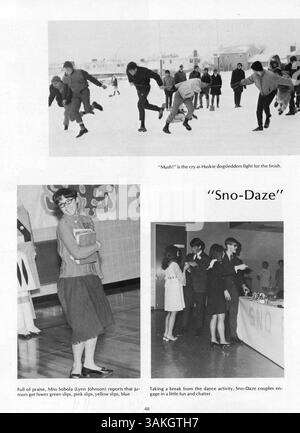 Dieses Jahrbuch 1969 beschreibt das Leben der Schüler, den Sport, die Akademiker und außerschulische Aktivitäten an der St. Anthony Village High School während des Schuljahres 1968-1969. Stockfoto