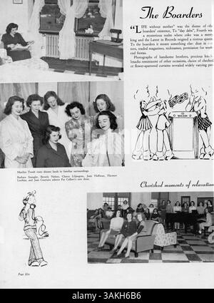 Das Angelus Yearbook 1945 der Academy of Holy Angels dokumentiert die akademischen Leistungen, das Studentenleben, die Leichtathletik und die Ereignisse aus dem Schuljahr 1944-1945. Stockfoto