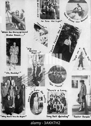 Das Angelus Yearbook 1945 zeigt die Schüler, Lehrer, Leichtathletik, Vereine und Schlüsselveranstaltungen aus dem akademischen Jahr 1944-1945 an der Academy of Holy Angels. Stockfoto