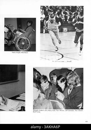 Wayako 69, das 1969 Wayzata High Yearbook, erinnert an das Schülerleben der Schule mit Lehrkräften, Sport, außerschulischen Aktivitäten und Schlüsselveranstaltungen aus dem akademischen Jahr 1968-1969. Stockfoto