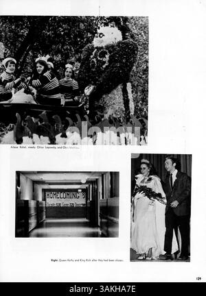 „Wayako 69“, das Jahrbuch der Wayzata High School 1969, hebt Schüler, Dozenten, Leichtathletik, Clubs, und Schulveranstaltungen aus dem Schuljahr 1968-1969. Stockfoto