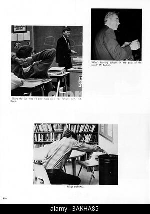 Wayako 69, das 1969 Wayzata High Yearbook, präsentiert einen Jahresrückblick mit Aktivitäten, Lehrkräften, Sport und Club-Highlights aus dem akademischen Jahr 1968-1969. Stockfoto