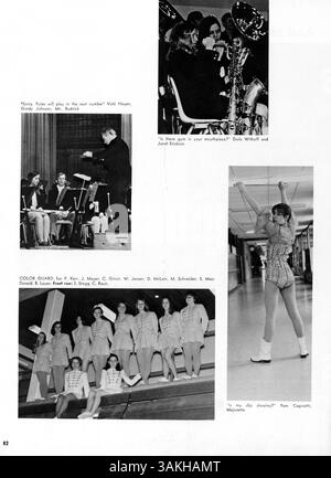 Das Jahrbuch der Wayzata High School 1969 „Wayako 69“ bietet einen detaillierten Einblick in das Schuljahr und hebt Schüler, Lehrer, Sport, Vereine, und Gemeindeveranstaltungen von 1968 bis 1969, die den Geist der Schule während dieser Zeit dokumentieren. Stockfoto