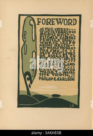 Das Jahrbuch „Sagamore“ 1929 der Roosevelt High School dokumentiert wichtige Schulveranstaltungen, Schüleraktivitäten, Leichtathletik und Beteiligung der Fakultät für das akademische Jahr 1928-1929. Stockfoto