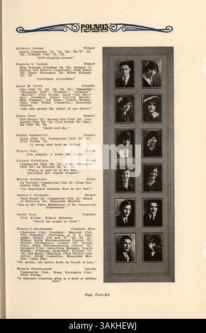 Das North High Yearbook 1925, Polaris, bewahrt die Erfahrungen von Schülern, Lehrern, Sportlern, Clubs und afroamerikanischer Geschichte an der North High während des Schuljahres 1924-1925 auf. Stockfoto