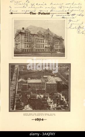 Das North High Yearbook 1924, Polaris, dokumentiert die Schüler, Lehrer und Veranstaltungen des akademischen Jahres 1923-1924 mit besonderem Fokus auf die Geschichte der Afroamerikaner. Stockfoto