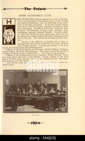 Die Ausgabe 1924 des Polaris, The North High Yearbook, dokumentiert die Schülerschaft, die Fakultät, die Leichtathletik, die Vereine und die Beiträge afroamerikanischer Schüler im Schuljahr 1923-1924. Stockfoto