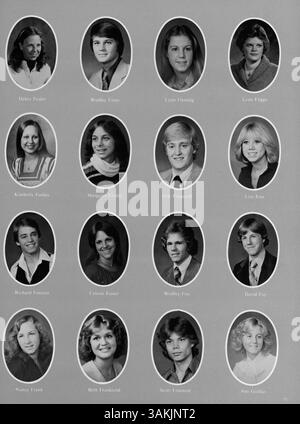 Bear '79, das Jahrbuch 1979 der Lincoln High School, enthält Fotos und Informationen über die Schüler, Lehrkräfte, Leichtathletik, Vereine und die wichtigsten Ereignisse des Schuljahres 1978-1979. Stockfoto