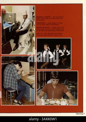 Dieses Jahrbuch „Aurean“ von der Richfield High School 1986 zeigt Schüler, Lehrer, Leichtathletik, Clubs und Veranstaltungen, die das Schuljahr 1985-1986 geprägt haben. Stockfoto