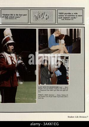 Das Jahrbuch „Aurean“ 1986 der Richfield High School bietet einen umfassenden Überblick über das Schuljahr 1985-1986 und dokumentiert das Leben der Schüler, die Lehrkräfte, die Leichtathletik und die Veranstaltungen. Stockfoto