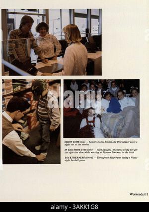 Das Jahrbuch „Aurean“ von der Richfield High School 1986 enthält Aufzeichnungen über Schüler, Lehrer, Vereine, Leichtathletik und andere bedeutende Ereignisse des Schuljahres 1985-1986. Stockfoto
