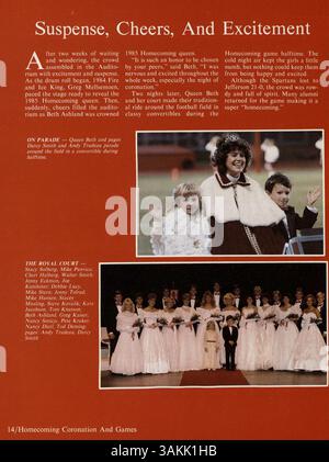 Dieses Jahrbuch „Aurean“ von der Richfield High School 1986 erfasst die Schüler, Lehrer, Vereine, Leichtathletik und Veranstaltungen, die das Schuljahr 1985-1986 prägten. Stockfoto