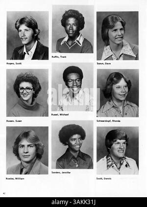Das Jahrbuch „Polaris“ 1978 der North High School dokumentiert die Schüler, Lehrer, Leichtathletik, Vereine und Veranstaltungen des akademischen Jahres 1977-1978. Stockfoto